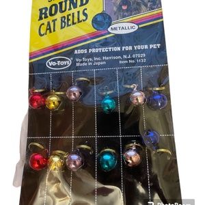 X's 12 Vo-Toys Small Round Cat Bells Kitten Ferret Multi Color Metallic Lot VIP
